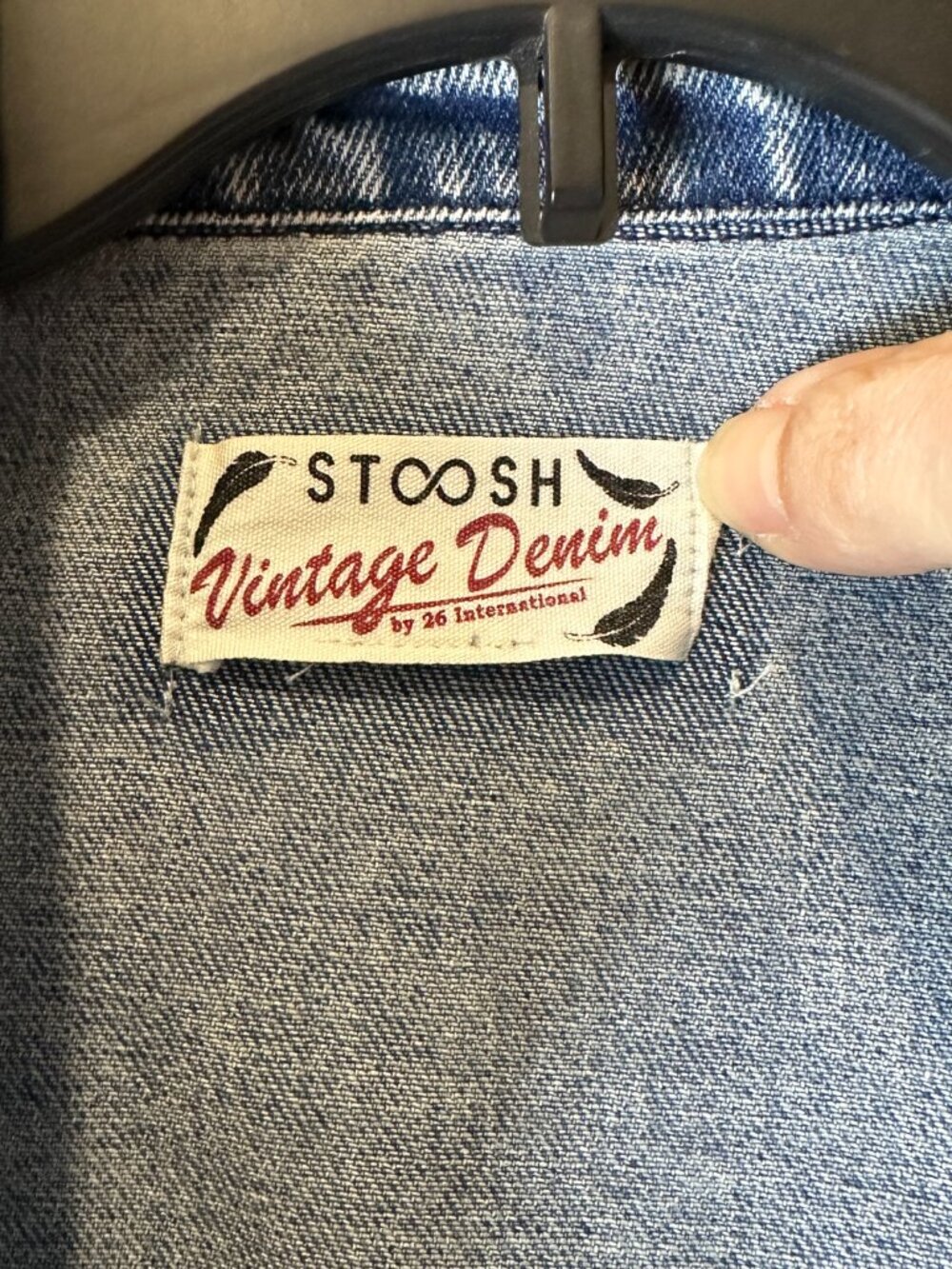Stoosh Vintage Denim Jean Double Breasted Duster Trench Coat Light Wash Medium - Picture 7 of 10
